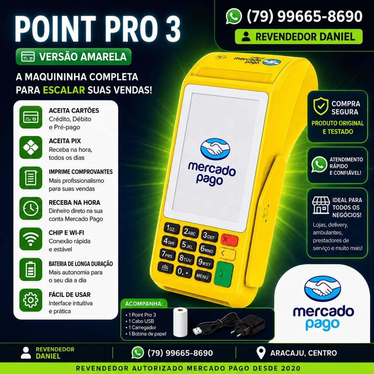 Máquina de Cartão Point Pro 3 - Promoção 
