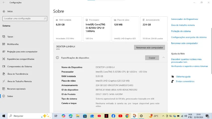 Notebook Lenovo I5 8th 8GB RAM - Foto 5