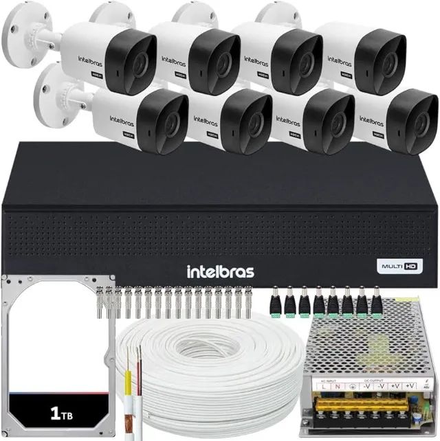 Kit cftv com 8 câmeras intelbras