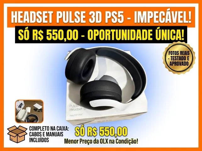 Headset Sony Pulse 3d PS5 - Excelente estado 