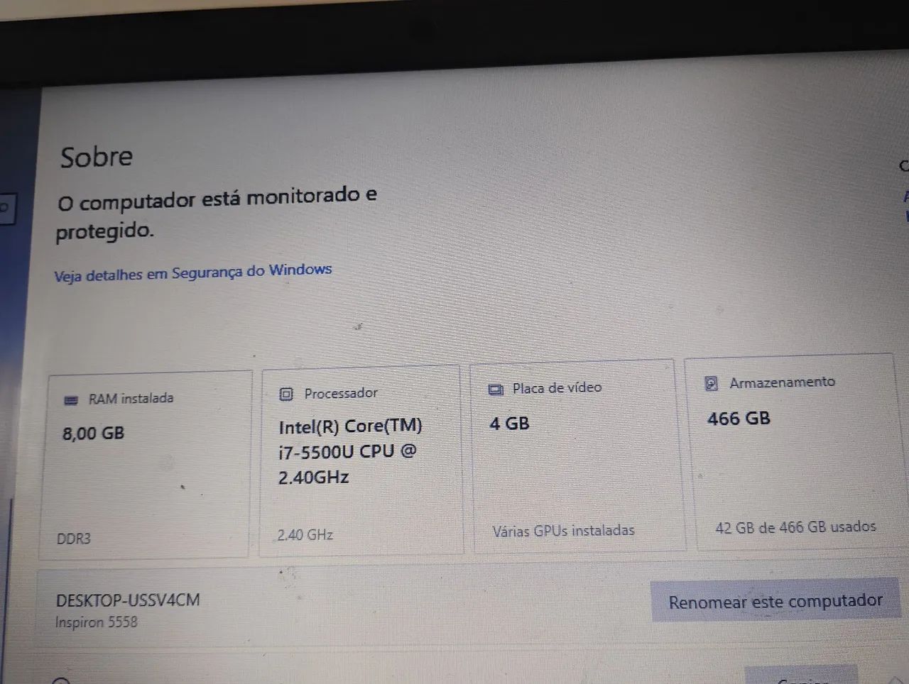 Notebook Dell i7 p/ peças  - Foto 2