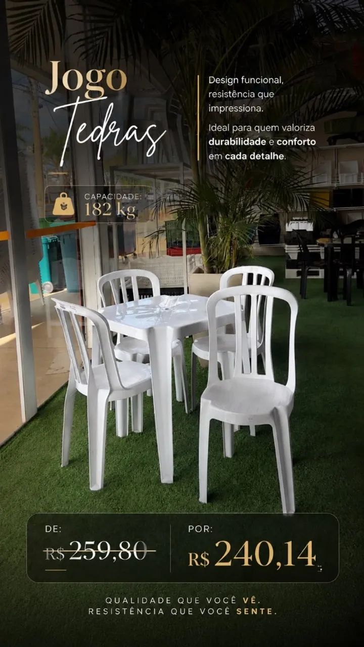 Jogo de Mesa Plástico Tedras