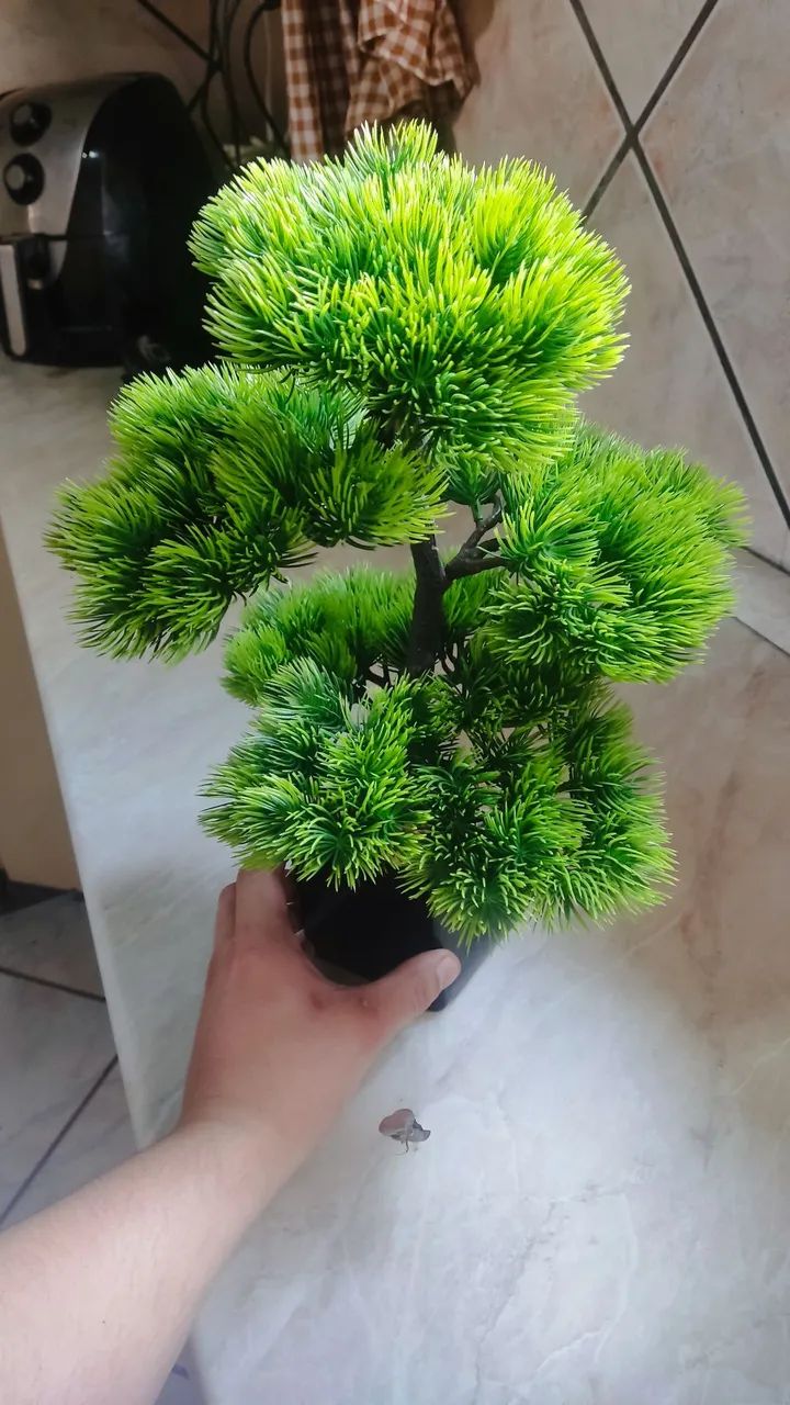 Bonsai Artificial com vaso suporte  - Foto 2