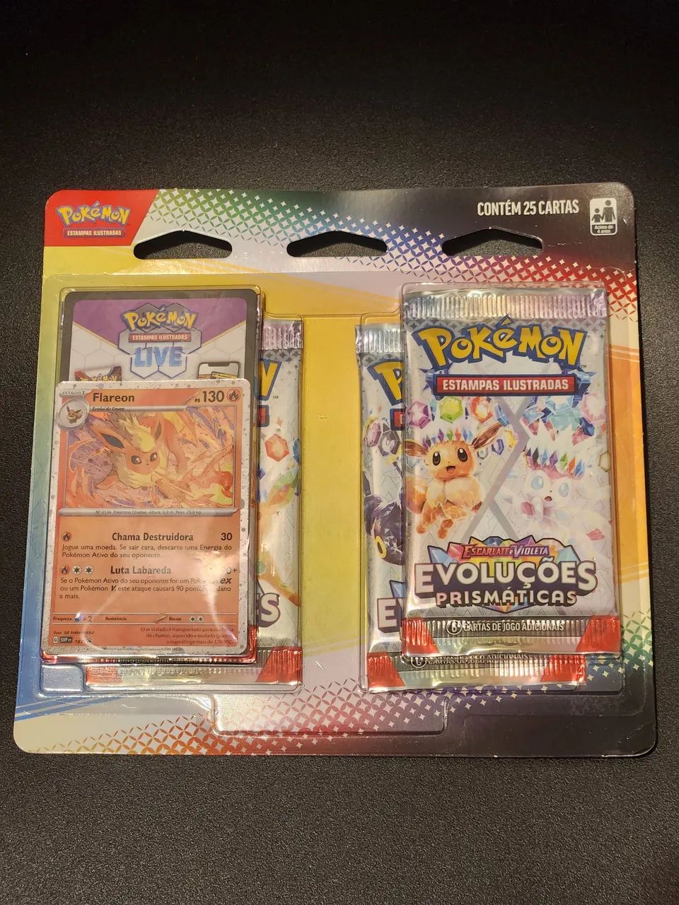 Kit Blister Quádruplo Pokémon Evoluções Prismáticas EV8.5 Copag 