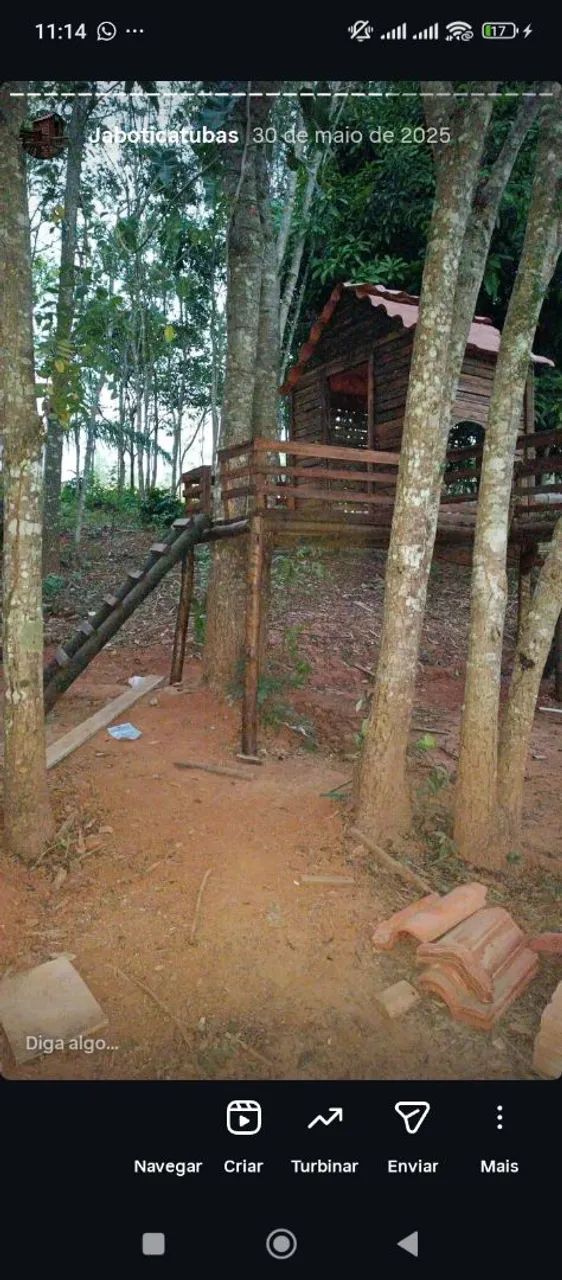 Casinha feita em volta da árvore com playground embutido completo - Foto 2