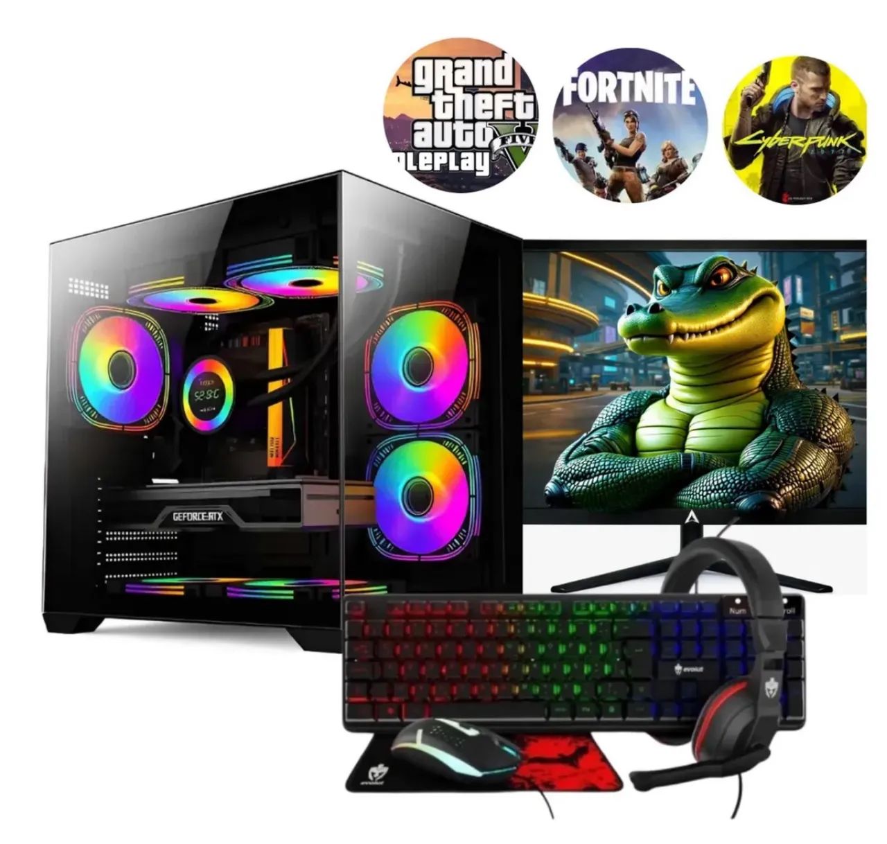 Pc gemer Intel 17 rtx 3050 ram 16gb Ssd 480gb Monitor 20 polegadas  - Foto 2