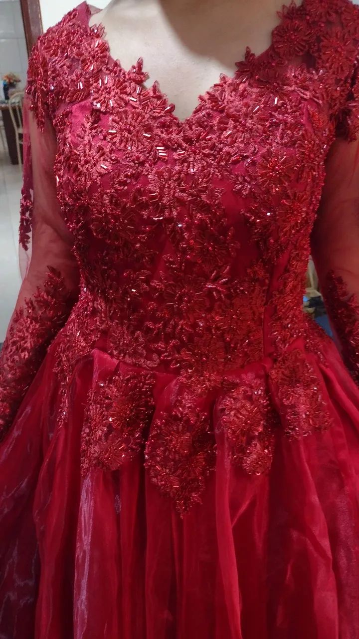 Vestido vermelho marsala  - Foto 3