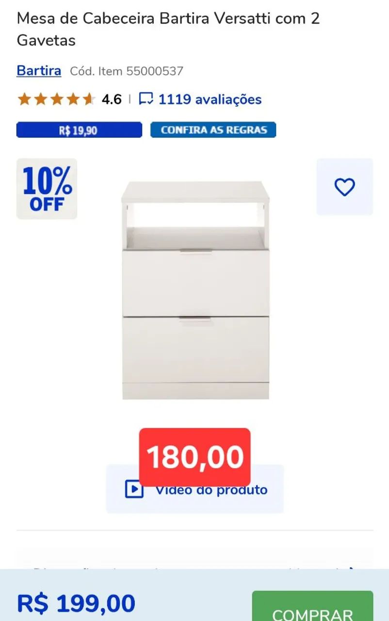 Mesa de cabeceira/Criado mudo