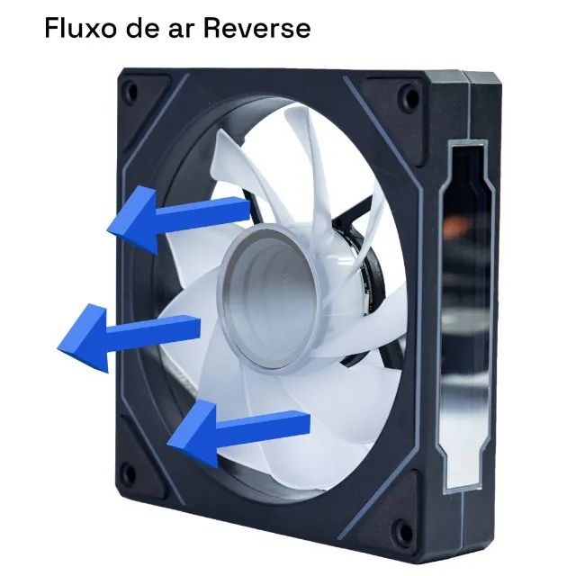 FAN ROUND5 AURORA FORWARD OU REVERSE PWM ARGB 120MM BLACK BOX NOVA! - Foto 3