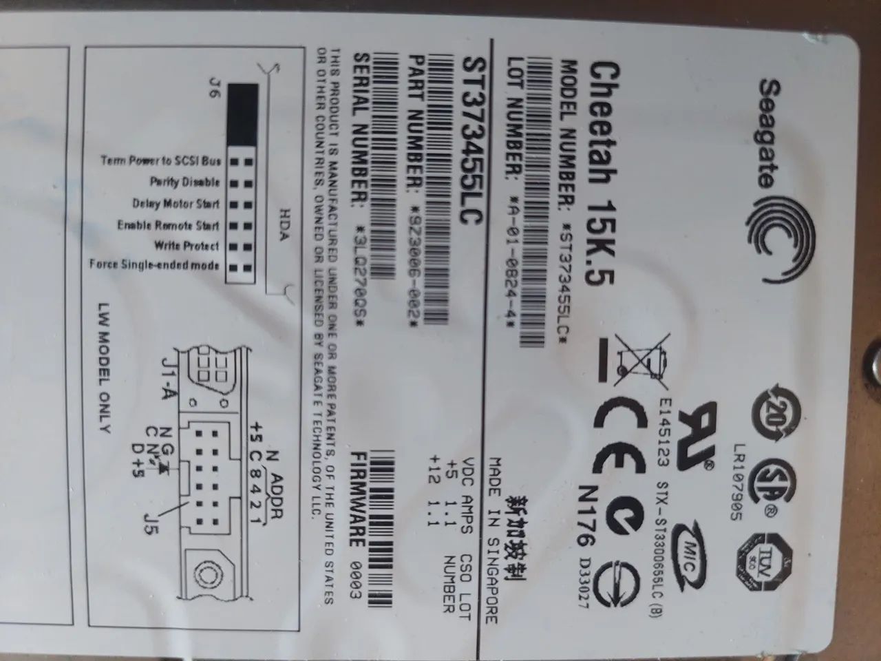 HD SCSI SEAGATE 15.5K