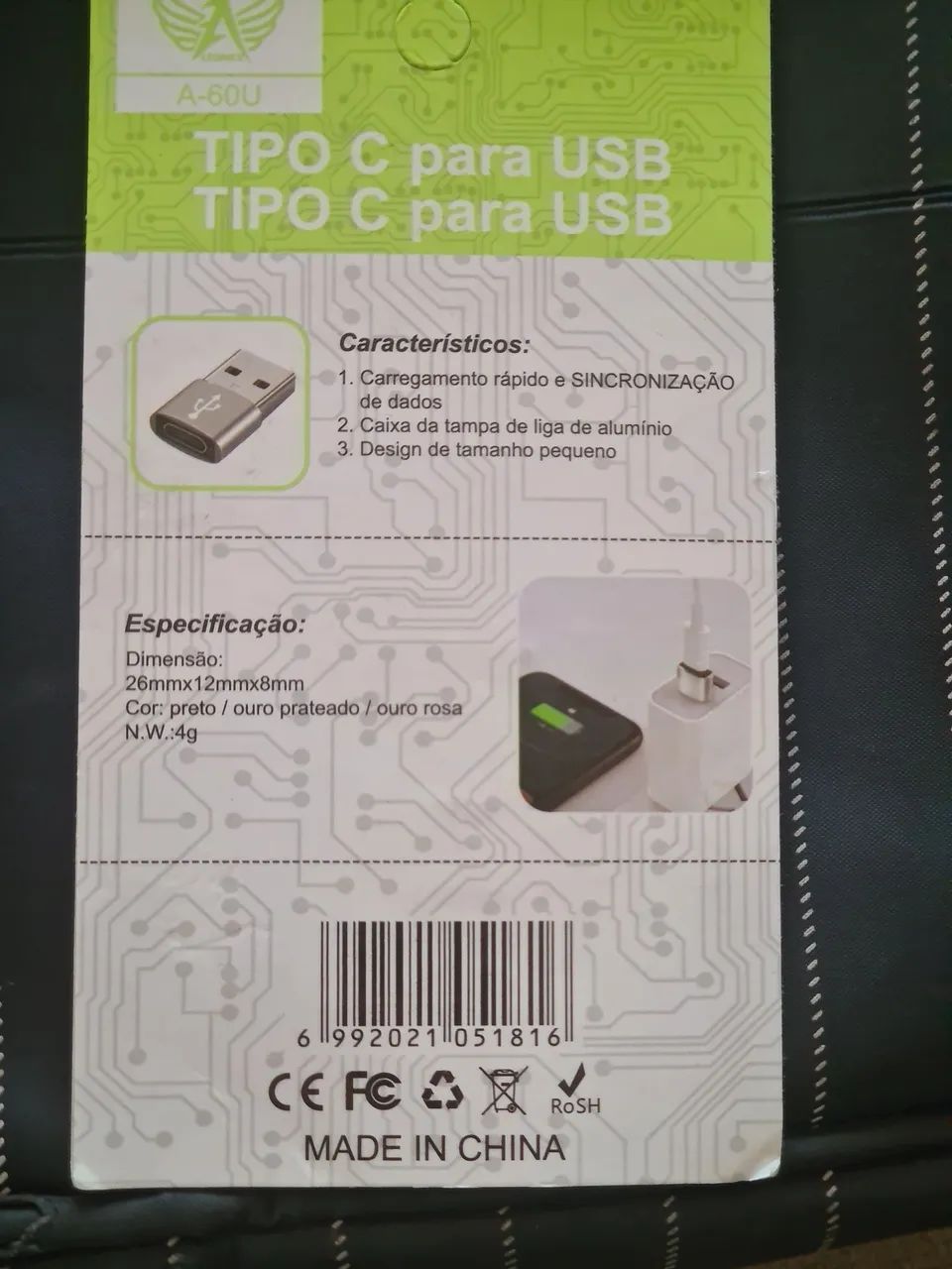 Adaptador Conversor Type C USB C e Iphone Fêmea para USB Macho - Foto 4