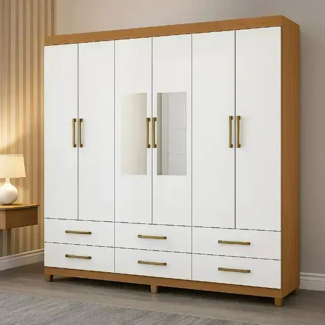 Guarda roupa de casal com 6 portas e 6 gavetas 