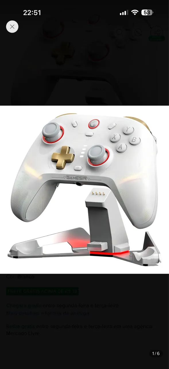 Controle Gamer Gamesir Cyclone 2 Sem Fio Para Pc Switch Android e iOS