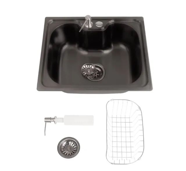 Cuba gourmet de cozinha aco inox preto 50x40