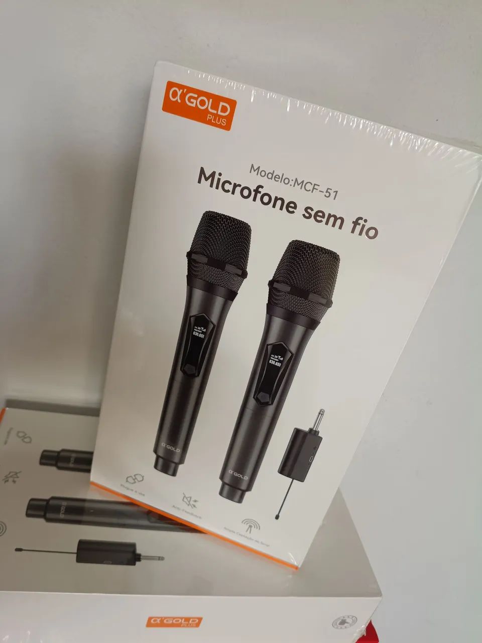 Microfone Sem Fio ?GOLD Plus MCF-51 Duplo + Receptor<br> - Foto 4