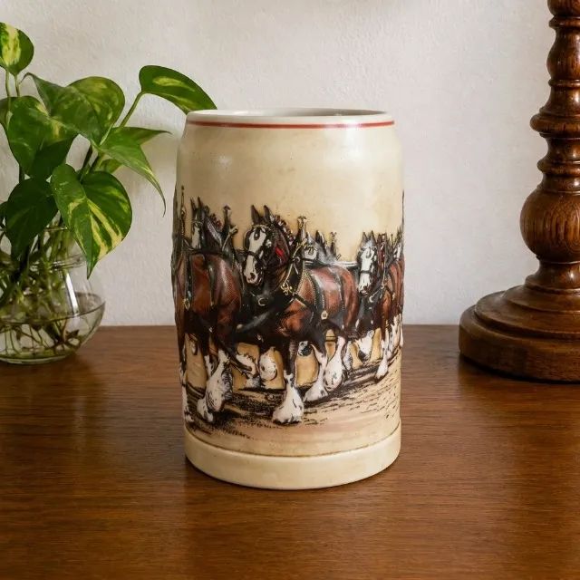 Caneca chopp Budweiser 1987 - World Famous Clydesdales - Foto 3