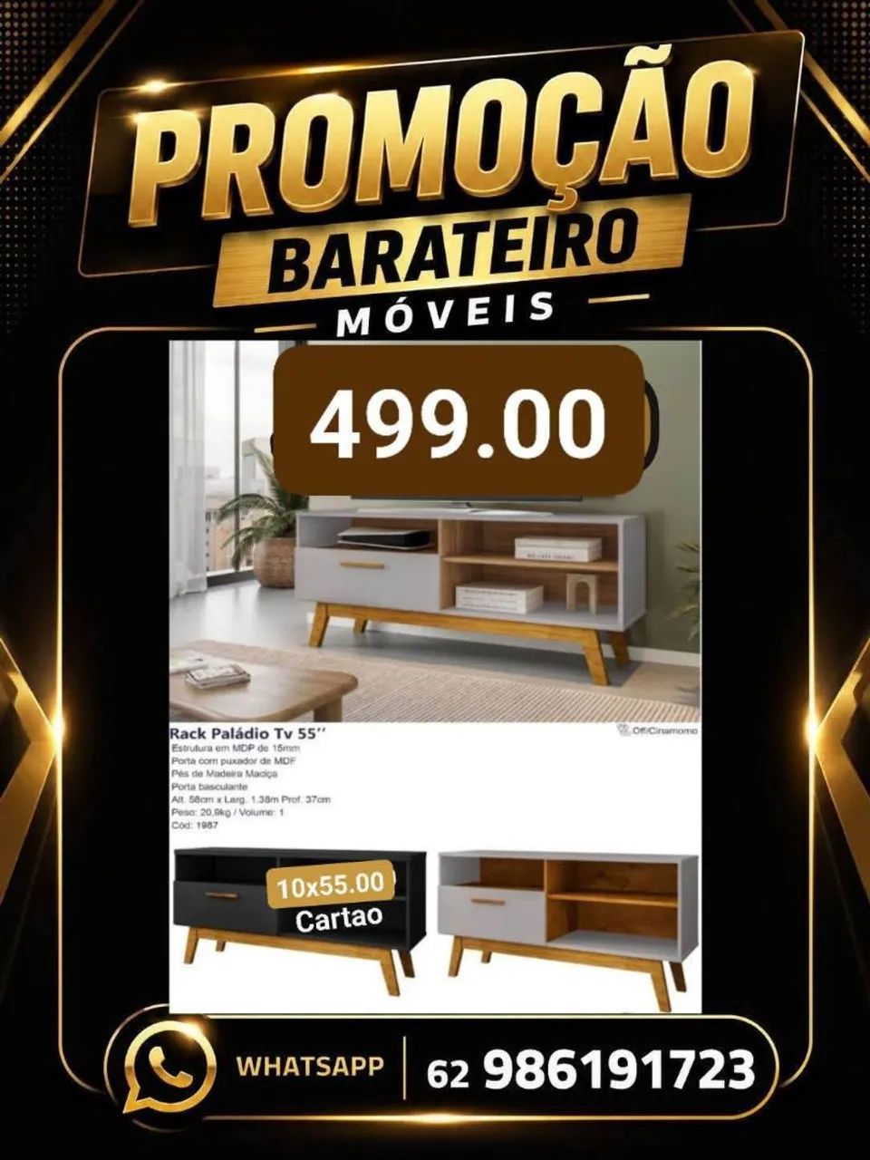 Rack paládio TV 55
