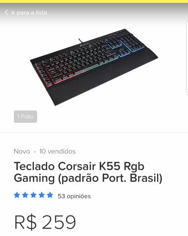 Teclado gamer corsair k55