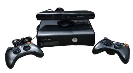 Xbox 360 desbloqueado, com 2 controles, kinect e jogos