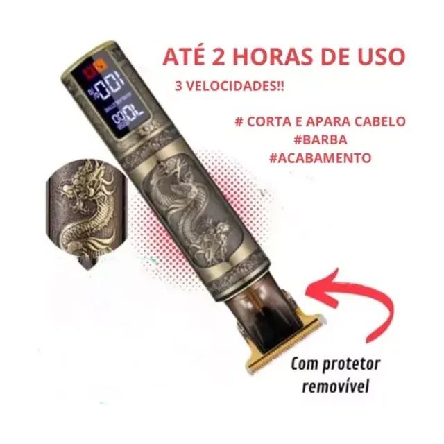 Maquininha Acabamento E Aparador De Pelo Visor Lcd Dragão - Foto 5
