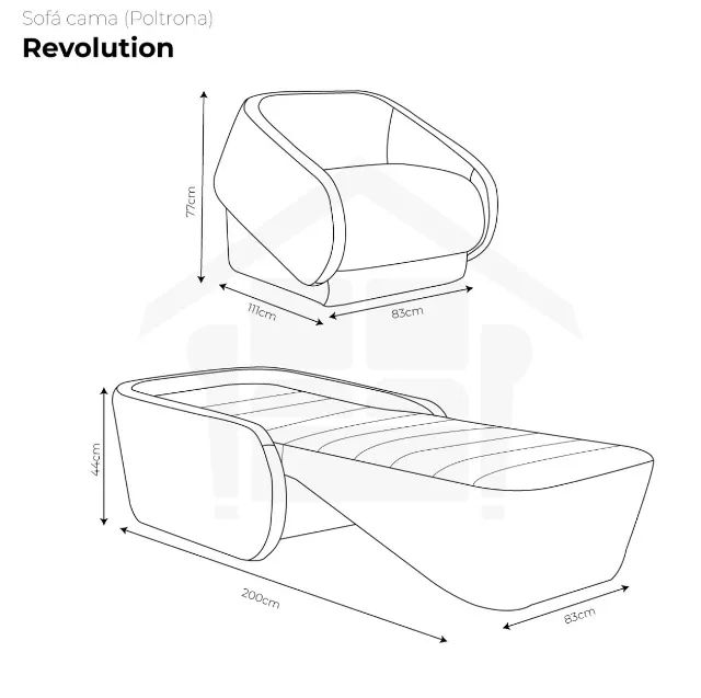 Sofá cama de dois lugares marrom - Foto 3