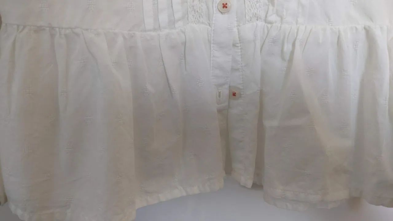 Blusa branca em algodão para menina - Foto 3