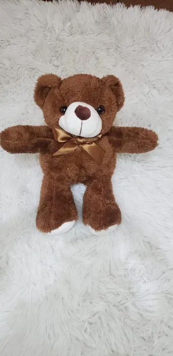 Ursinho De Pelúcia Fofo 20cm Com Laço Presente Cheio De Amor