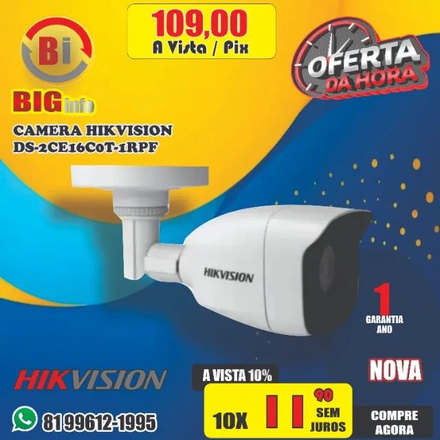 Camera Hikvision  Bullet 2.8mm Ir20m 10x S/Juros - Foto 2