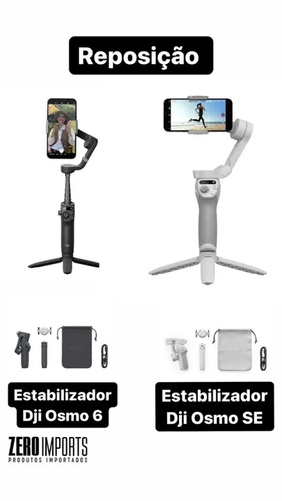 DJI - Estabilizadores: Grave seus vídeos com estabilidade - DJI Osmo 6 e Mobile SE