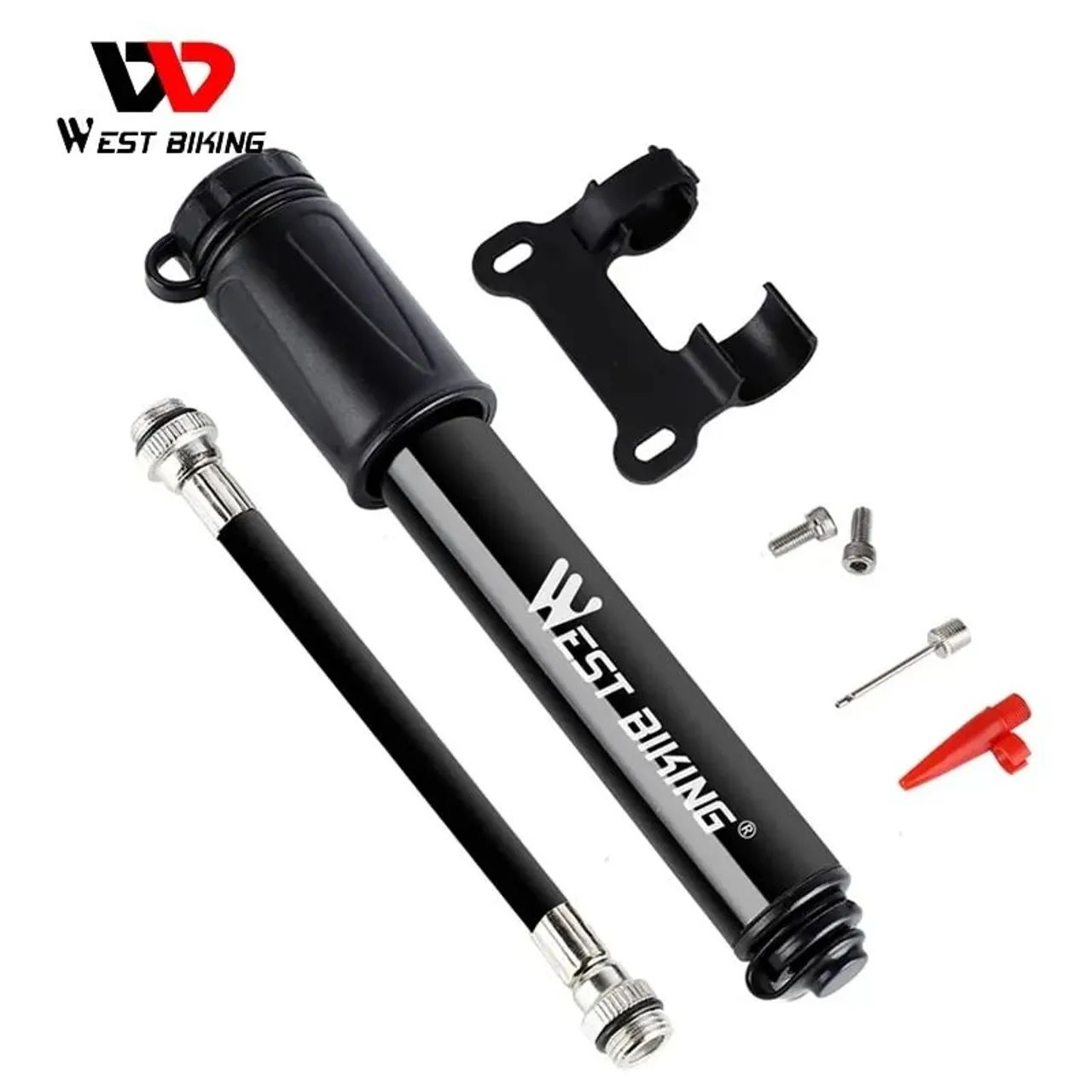 Mini bomba de ar em alumínio, válvula schrader, presta, mtb, 100PSI