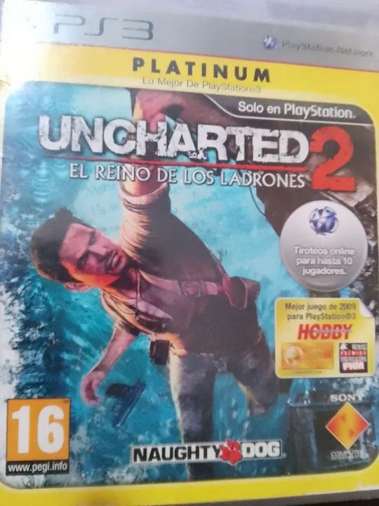 Uncharted 2 apenas a capa e o manual