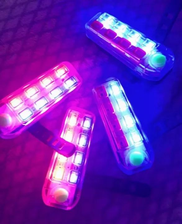 Lanterna Traseira Bicicleta Recarregável com Led Vermelho e Azul