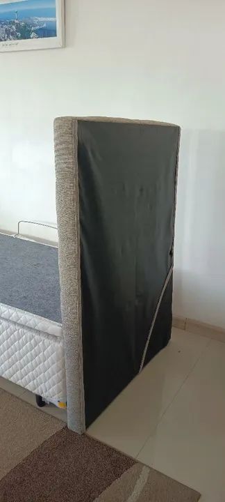 Conjunto de cama box solteiro com baú, colchão ortopédico e cabeceira - Ortobom  - Foto 6