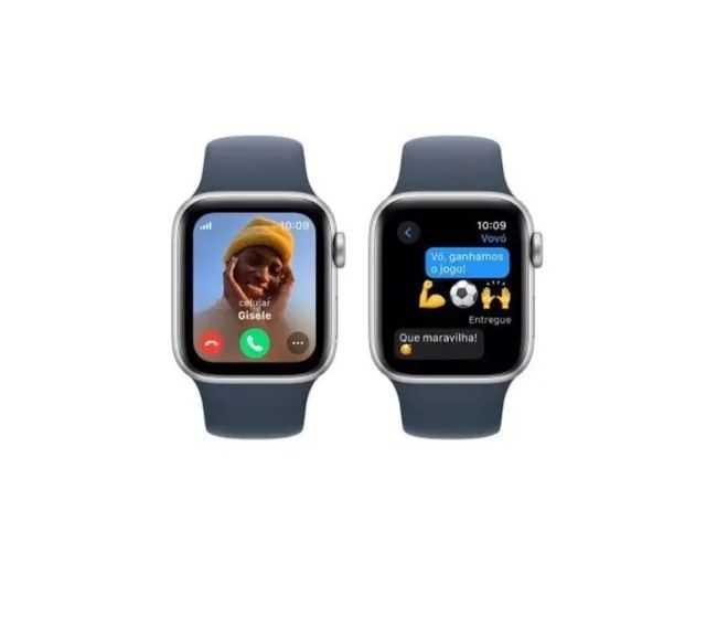 Apple Watch SE GPS 2°th 44mm silver (Prata de alumínio) Pulseira Blue, Novo Lacrado - Foto 3