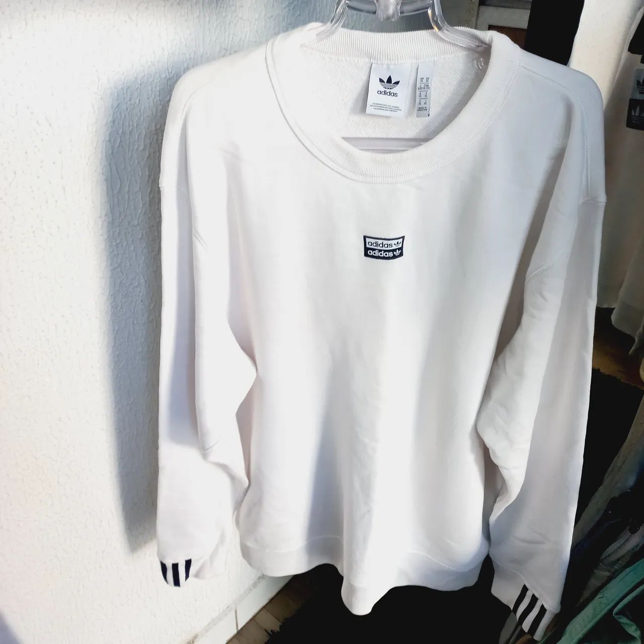 Blusa de Moleton Adidas Original Branca XL
