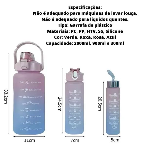Kit Garrafas motivacional  - Foto 5