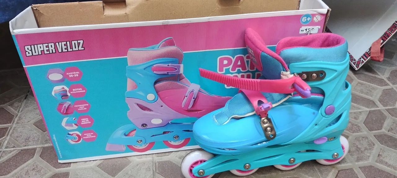 Patins Infantil Super Veloz - Tamanho 36-39