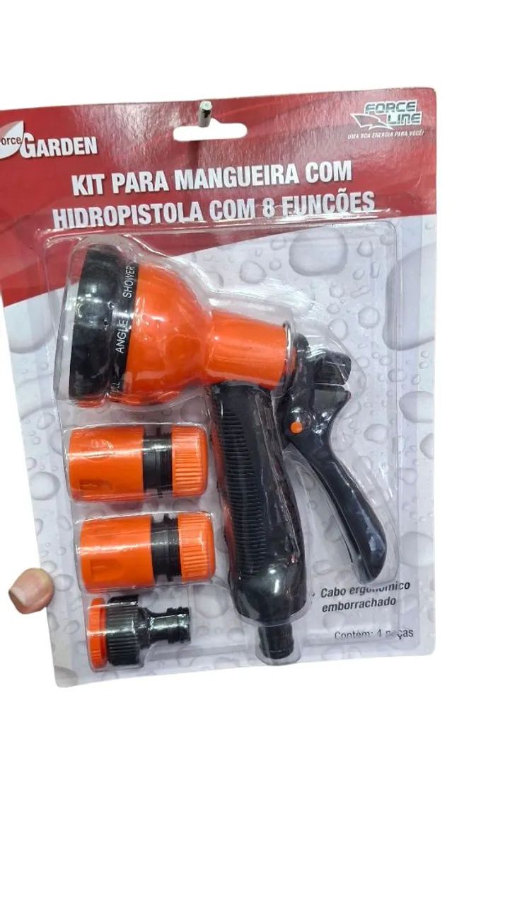 Kit para Mangueira com Hidropistola 8 Funções