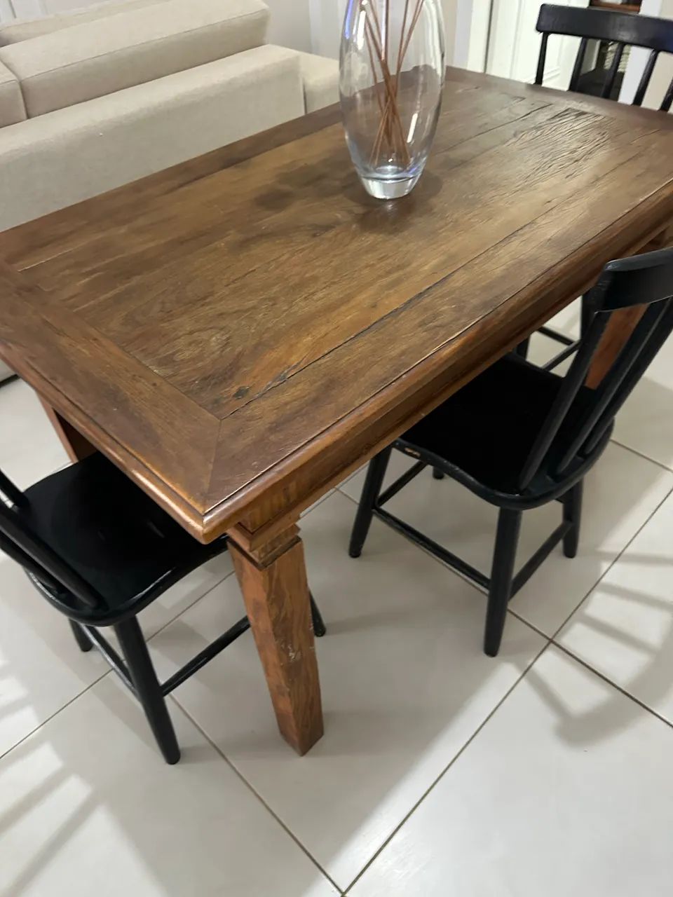 Mesa e cadeiras madeira maciça 64363875949698121