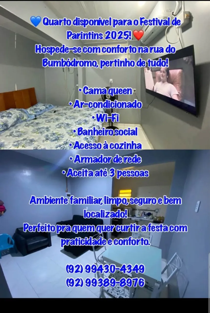 Aluguel parintins período festival 2025