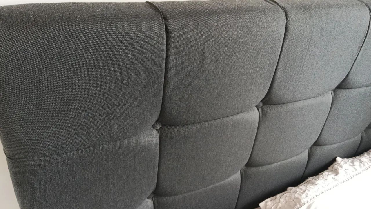 Cabeceira de Cama Casal em Suede Gray - Foto 4