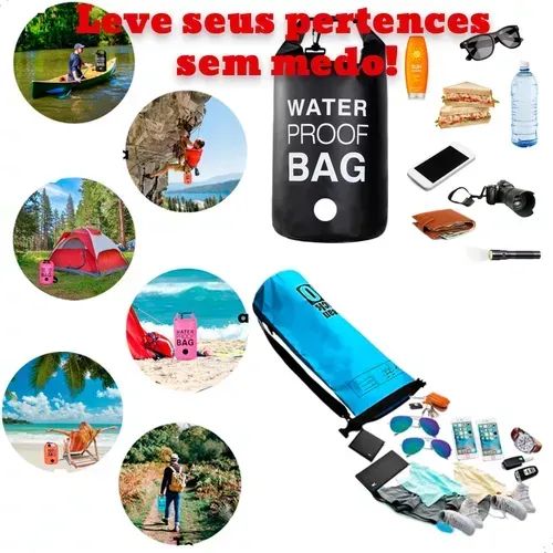 Bolsa Saco Estanque 10L Impermeável Camping Acampamento A Prova de  Água - Foto 3