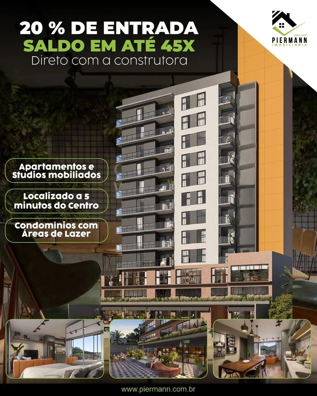 Studios e Aptos de 1 a 3 Quartos | Alto padrão em Nova Brasília - Jaraguá do Sul - SC