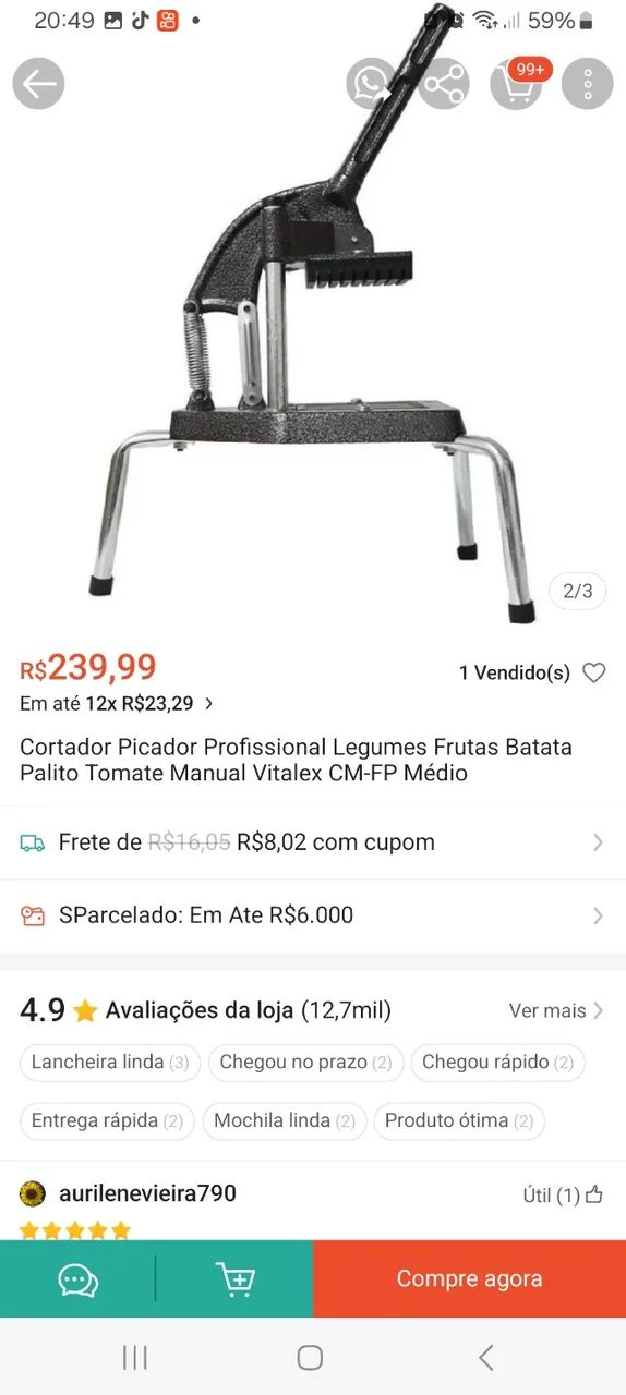 Picador de batata , legumes e frutas - Foto 4