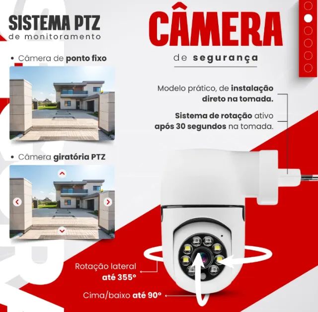 Câmera De Segurança Full Hd Visão Noturna Tomada - Foto 2