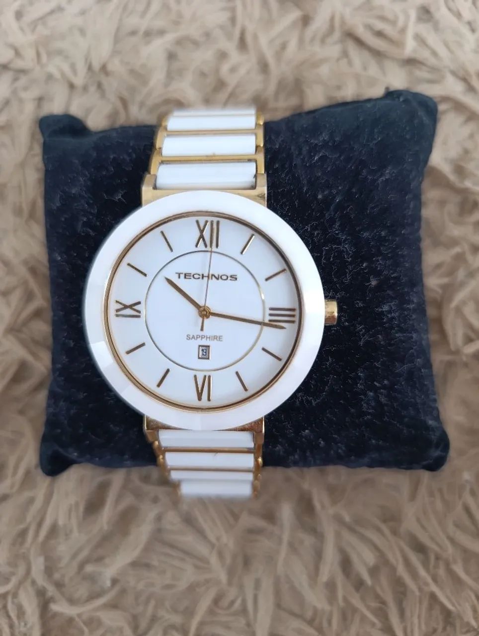 Relógio Technos Sapphire Branco e Dourado original - Foto 2