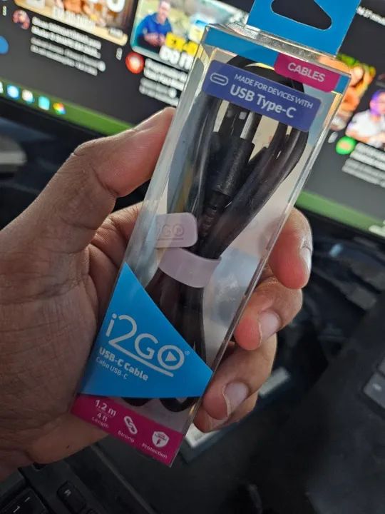 Cabo Usb-c I2go 1,2m 2,4a Flat Preto