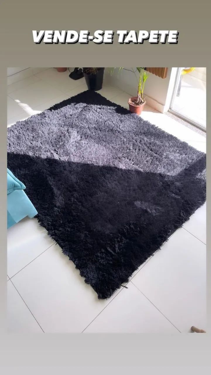 Tapete Peludo Preto