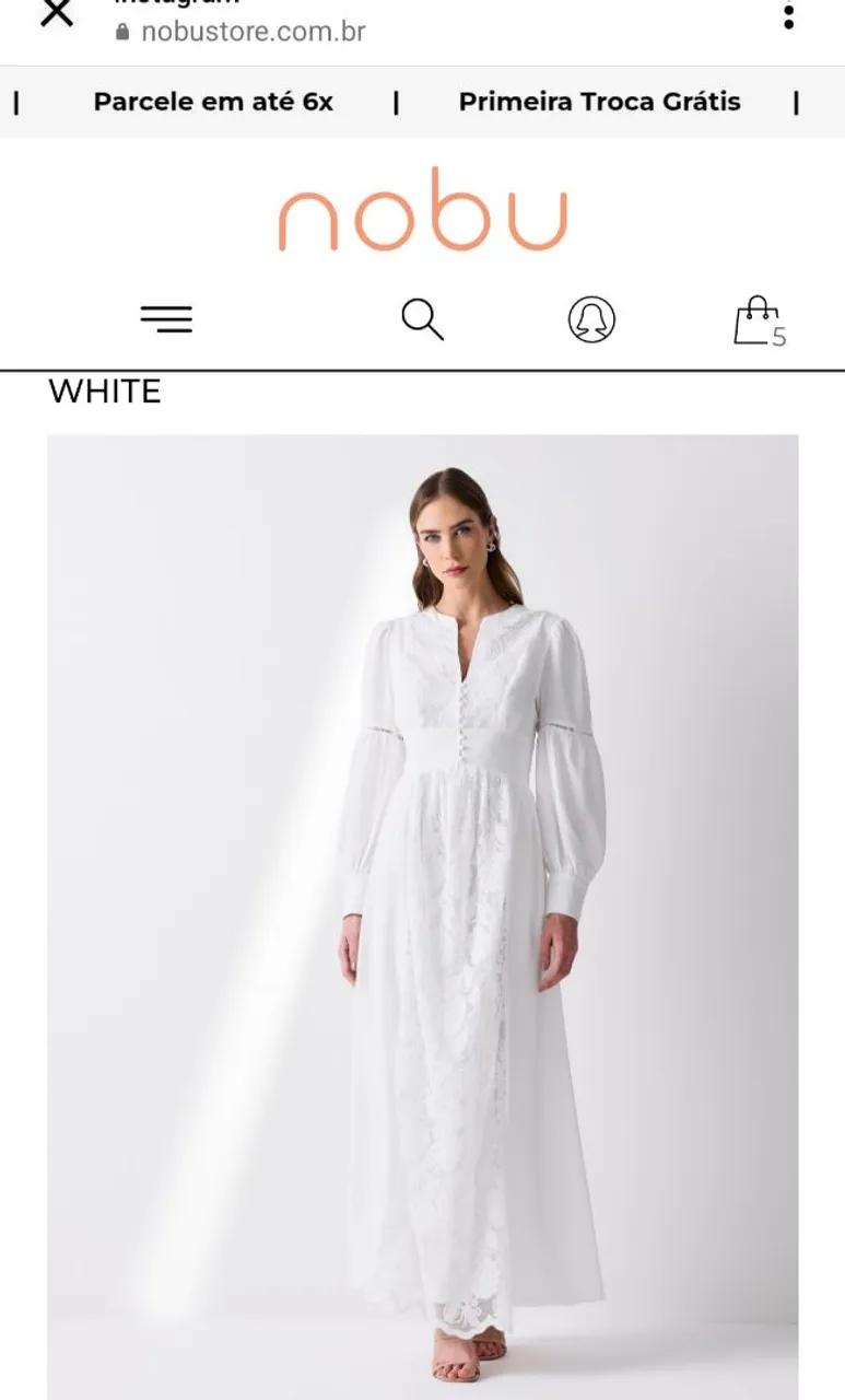 Vestido Off White Longo Nobu Store