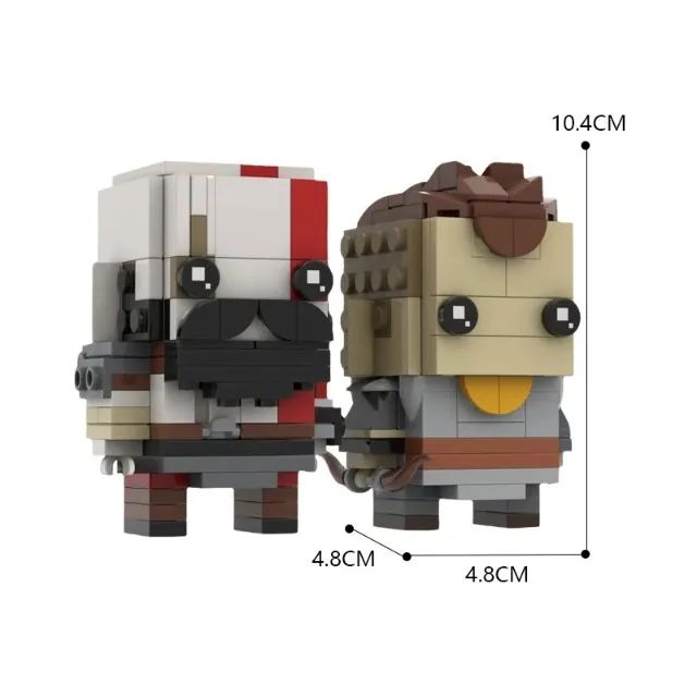 Moc Deus da guerra Kratos e Atreus brickheadz blocos de montar God of war - Foto 2